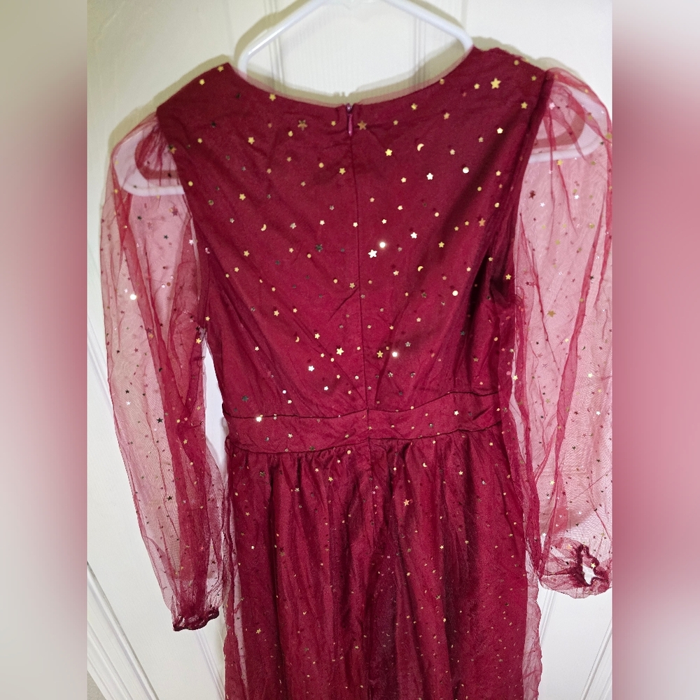 NWT JJs House Womens Sparkle Star Red Special Occasion Cocktail Dress Small - Picture 10 of 14